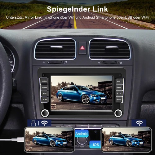 7" 2Din Autoradio Android 13.0 GPS Navi BT WIFI Für VW GOLF V Touran Caddy Polo - Bild 6 von 12