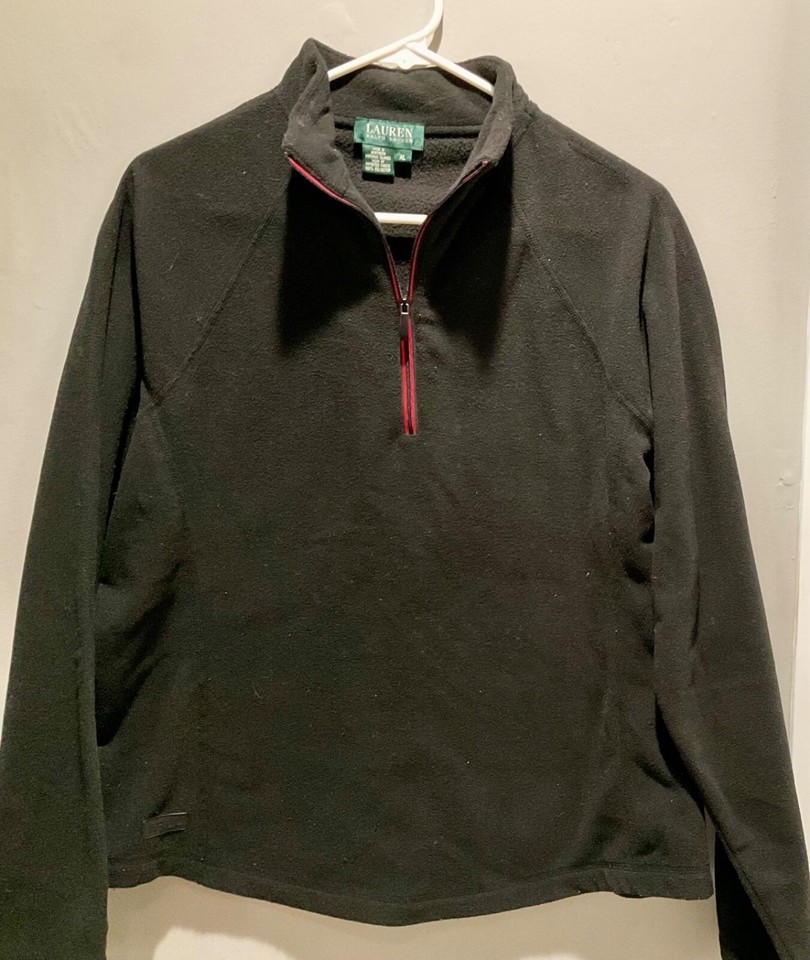 Lauren Ralph Lauren Women’s Black Fleece Quarter Zip Size XL eBay