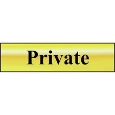 Scan Brass Effect Private Sign 200mm 50mm Standard