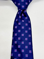Michael Kors Tie Jacquard Navy Pink Square 58" 3.25"W.