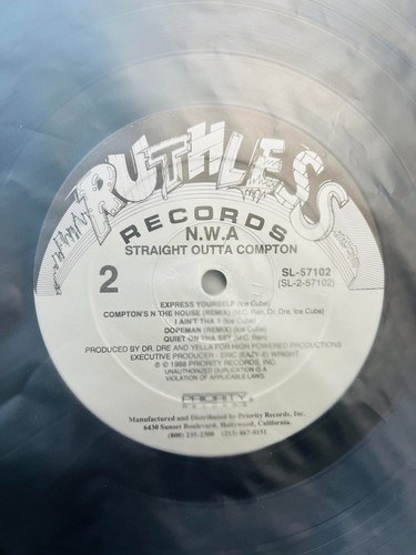 N.W.A / Straight Outta Compton 1988 US ORIGINAL LP Ruthless Records SL 57102 NWA - Picture 8 of 8