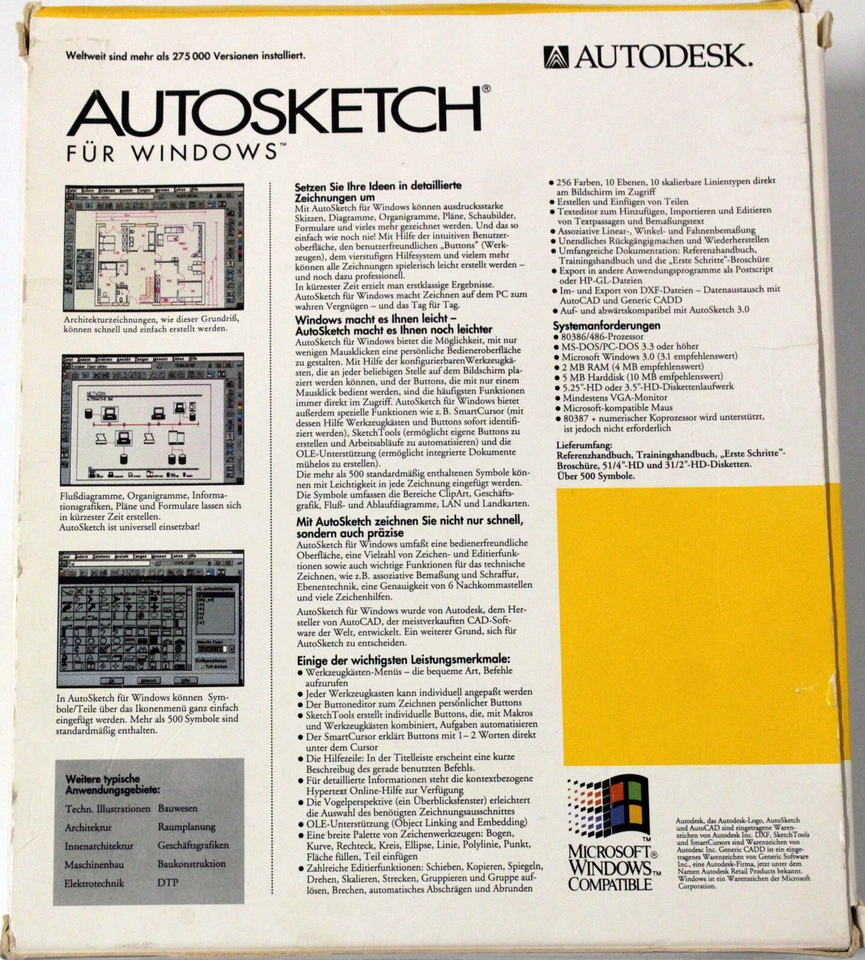 RARITÄT - Autodesk AutoSketch 1.02 - DOS, Windows - Deutsch - 3½″ & 5¼″ - Bild 2 von 4