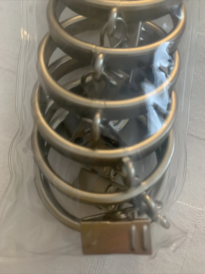 Juego de 7 anillos de clip Cambria Transitions soporte cortina níquel cepillado Foto 3 de 4