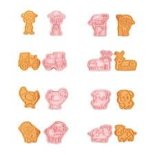 Farm Animal Shape Cookie Molds Baking Tool PP Texture for Familys Gatherings
