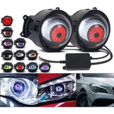 3 Inch Car Dynamic Devil Eyes Lights 12v Car Remote Control Eyes Retrofit Kit US