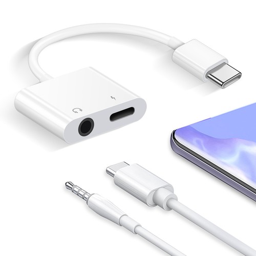 2in1 Type C to 3.5mm Charger Headphone AUX Audio Jack for Samsung S22 S21 S20+ - Picture 3 of 12