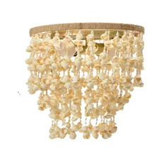 Creative Co-Op EC1050 10" Round Metal and Sea Shell Wall Sconce