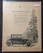 1924 Dodge New 4 Passenger Coupe 10.5x14 Automobile Bw Print Ad Vg 4.0 1924 Dodge New 4 Passenger Coupe 10.5x14 Automobile Bw Print Ad Vg 4.0
