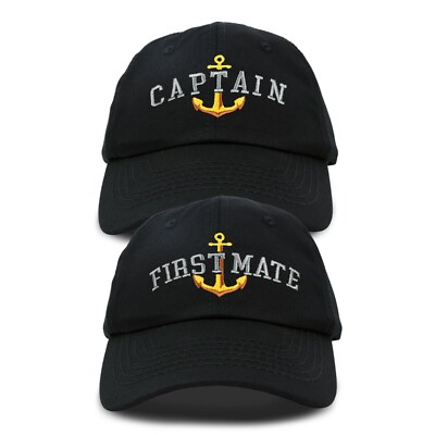 DALIX Matching Captain And First Mate Hat Set Embroidered Ball Cap