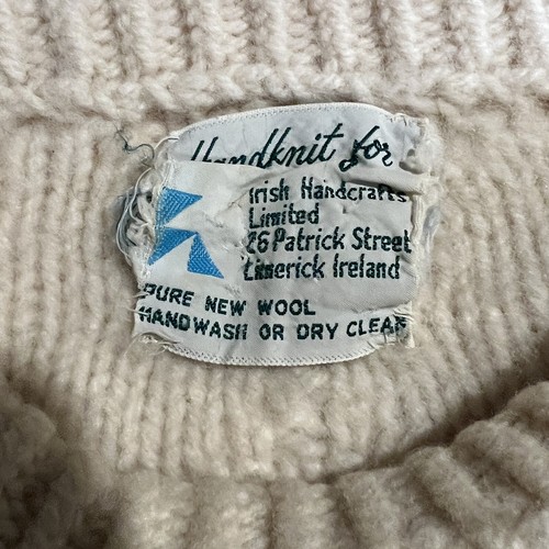 Irland Handgestrickter Größe L Irisch Hand Strick Grob Wolle Arman Angler Pulli - Bild 5 von 5