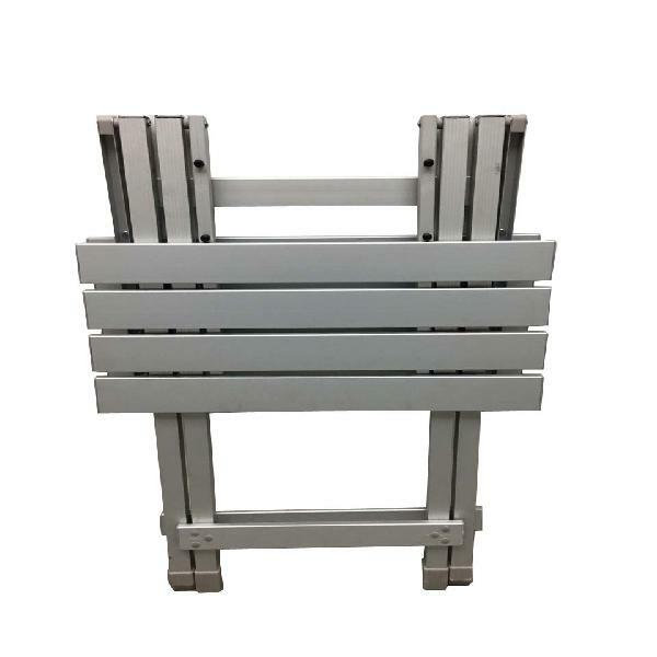 Folding Table Aluminum Top Rectangular Outdoor Camping Silver 110lb