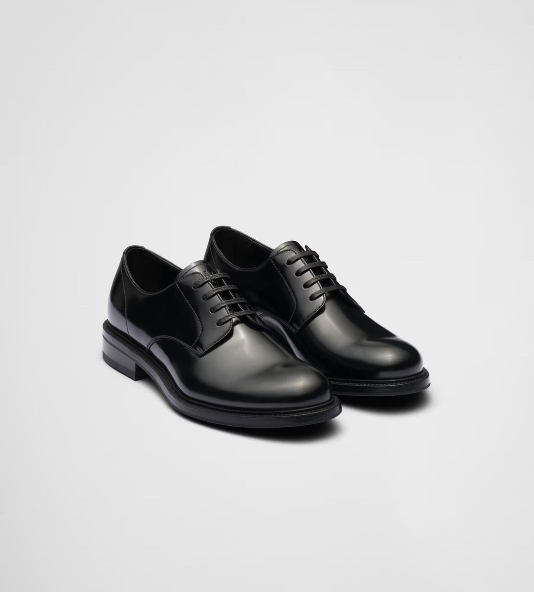 $1200 PRADA Brushed Black Leather Lace-up Prada Size 9 | eBay display picture 2