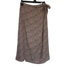 NWT women s Micro Animal Print patterned adjustable Wrap Midi Skirt Size S