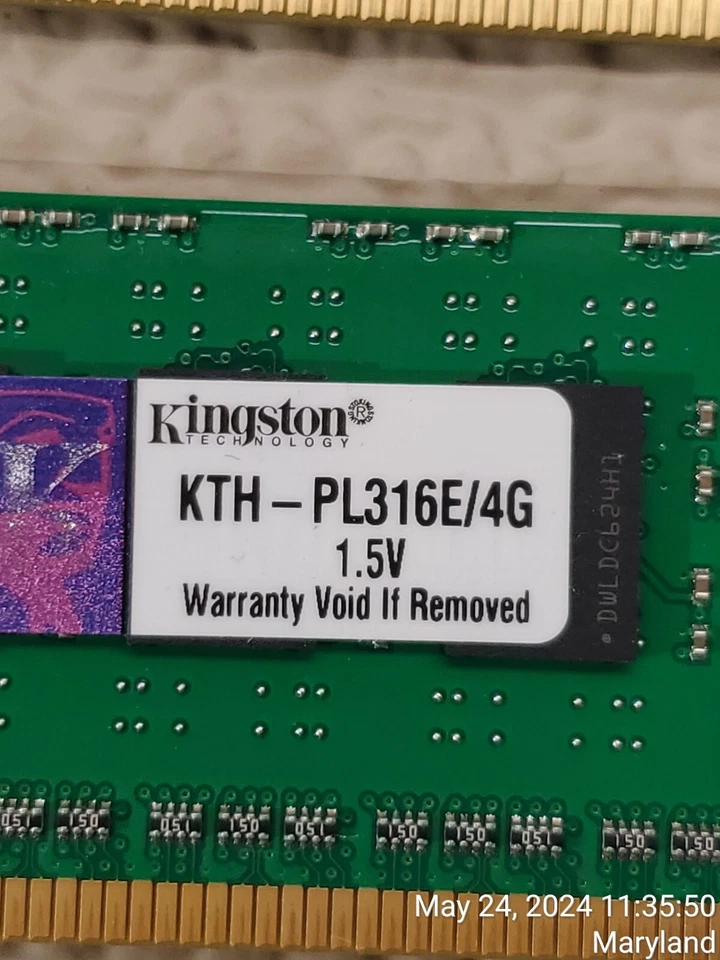 Lote de 4 Kingston 4GB (1x4GB) KTH-PL316E/4G DDR3-1600 2RX8 Foto 2 de 4