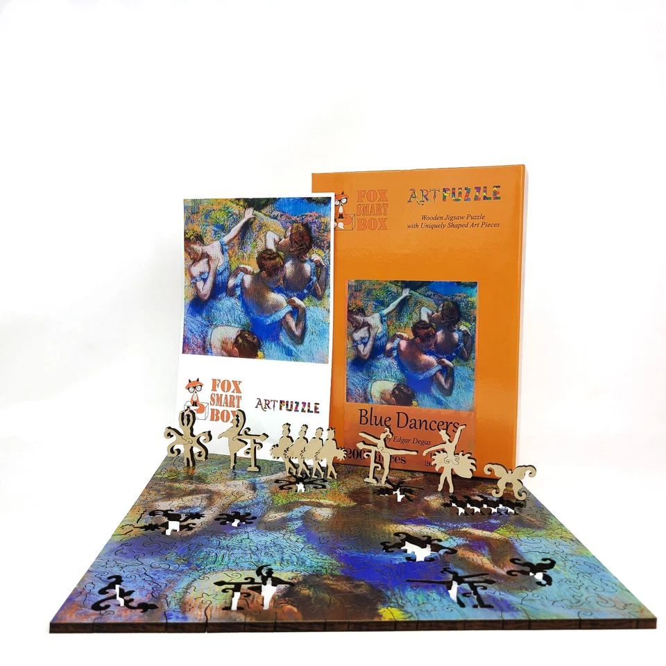 Rompecabezas de madera para adultos de FoxSmartBox - 200 piezas - Bailarines azules Foto 3 de 4