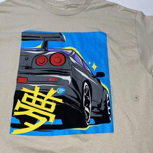 Nissan Skyline R34 T-Shirt Größe L hellbraun neu mit Etikett - Bild 3 von 9
