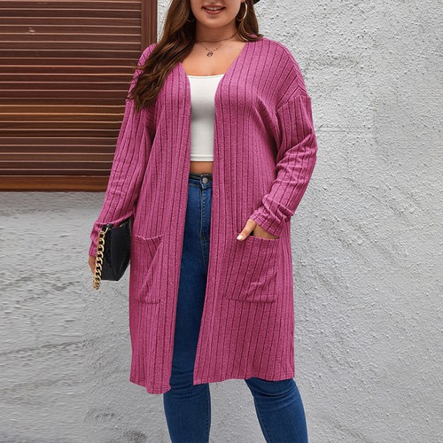 PLUS SIZE ⭐Women Long Sleeve Solid Cardigan Ladies Casual Loose Jacket Coats Top - Picture 17 of 19