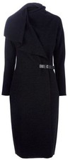 Lanvin Elbaz $3.5k F'11 Gray Wool Drapey Midi Elegant Wrap Coat Jacket 42fr