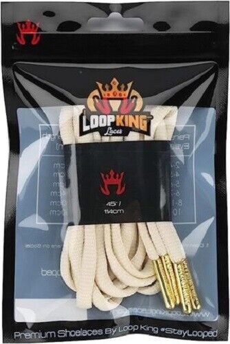 Loop King Schnürsenkel 1 Paar Luxus ovale Schuhschnürsenkel mit goldenen Spitzen - Bild 2 von 16