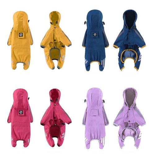 Dog Raincoat Waterproof Hooded Jacket Pet Clothes For Small Medium Large Dogs AU - Picture 19 of 27