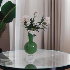 Vaso  vetro con base spessa, portafiori a sfera 2 misure 2 colori Made in Italy