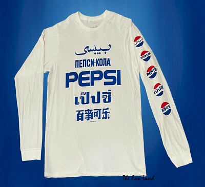 New Pepsi Foreign Classic Logo Throwback Vintage Long Sleeve Men's T-Shirt 