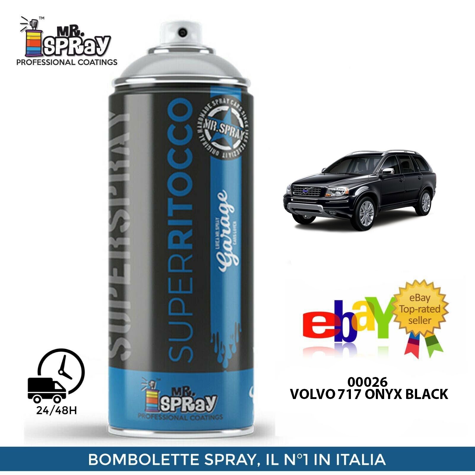 Spray Volvo 717 ONYX BLACK MET 1K 400ml !! LUCIDO DIRETTO !!