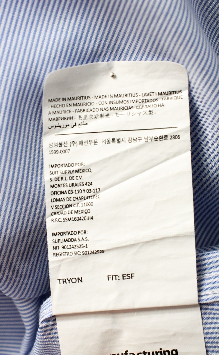 ぼんポル SUITSUPPLY Traveller Slim Fit Formal Shirt Men's 40 / 15 3/4
