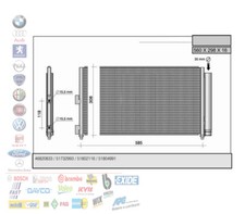 CONDENSATORE RADIATORE CLIMA FIAT PUNTO IDEA LANCIA MUSA 1.3 1.9 MULTIJET 43057
