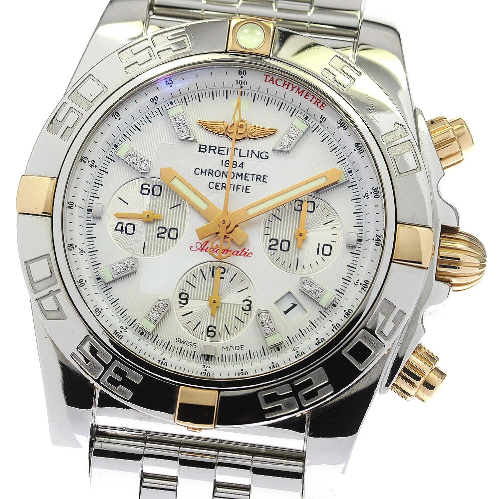 BREITLING Chronomat 44 Bicoro IB0110 diamond index White shell