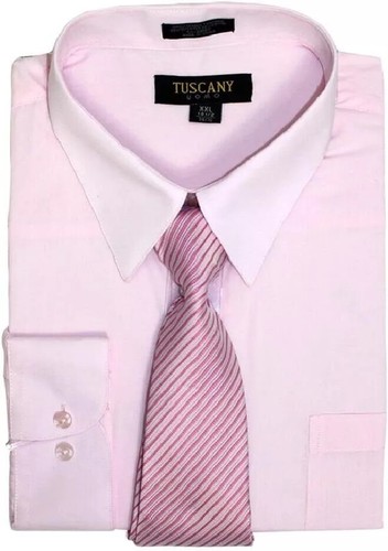 Men's Cotton-Blend Dress Shirt W/Tie Set- 14.5 NECK 34/35 SLEEVE-Multiple colors - Picture 14 of 18