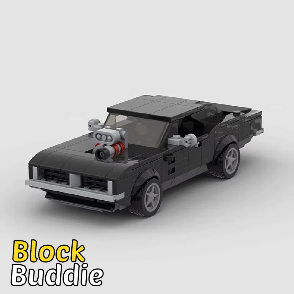 1969 Dodge Charger Hell Charger Ghost Rider MOC Auto Car Rennwagen Klemmbaustein - Bild 1 von 4