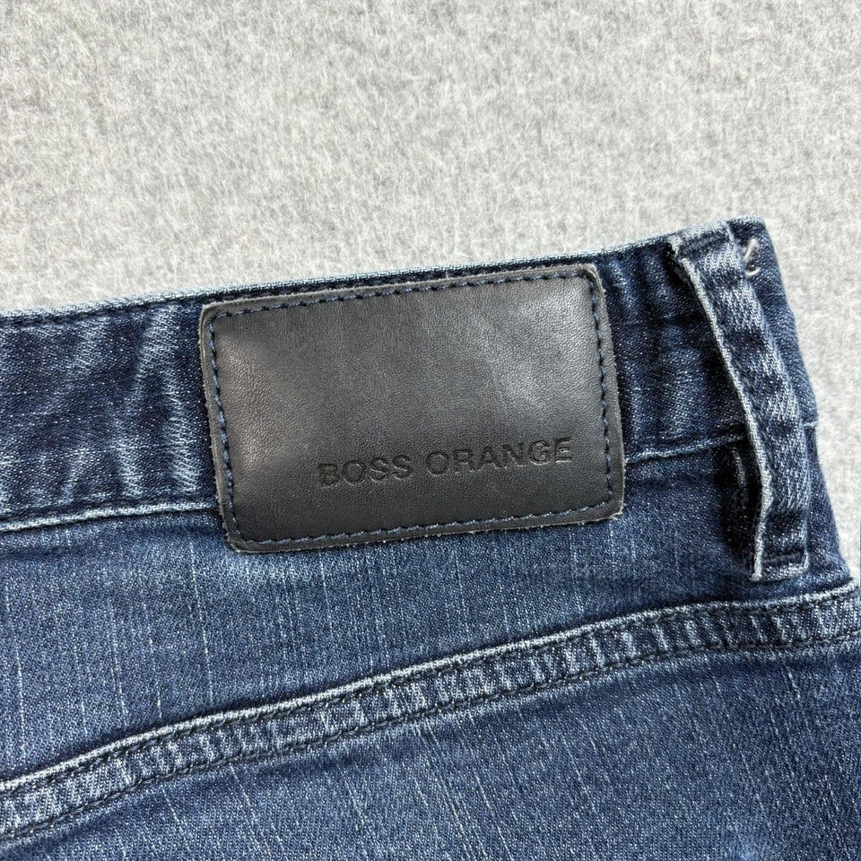 Мужские джинсы Boss Orange 24 34x30 синие стандартного покроя джинсовые брюки капсулы базовые эластичные - Изображение 3 из 4