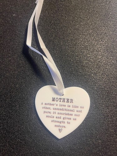 Mother’s Day Acrylic Heart Hanging Ornament Gift With Black Gift Pouch - Picture 3 of 3