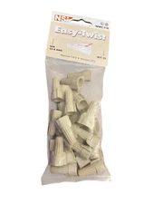 NSI EASY-TWIST WINGED WIRE CONNECTORS 25 Pack~Tan~228AWG~New/Sealed