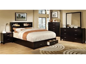 Eastern King Size Storage Platform Bed Head Footboard 1 Piece