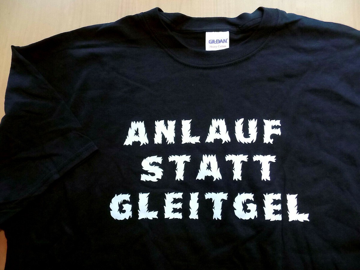 Herren T-Shirt Spruch "Anlauf statt Gleitgel" schwarz Gr. L NEU Humor  Lustig | eBay.de