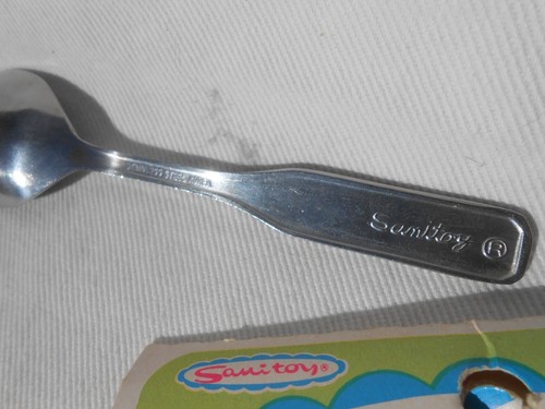 Taza y cuchara de entrenamiento vintage Sanitoy amarilla para sorber pato dorado a prueba de derrames - Imagen 13 de 13