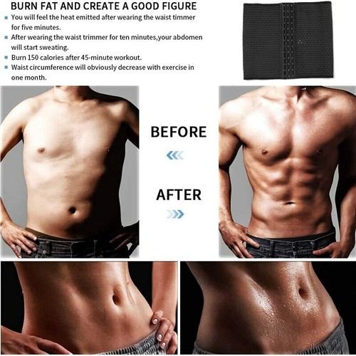Men's Waist Trainer Corset Tummy Control Belly Belt Fat Burner Slim Body Shaper - Picture 4 of 14