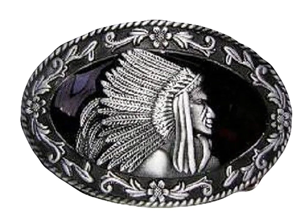 Argent Et Étain Indien Cherokee Apache Boucle Ceinture - Photo 1/1