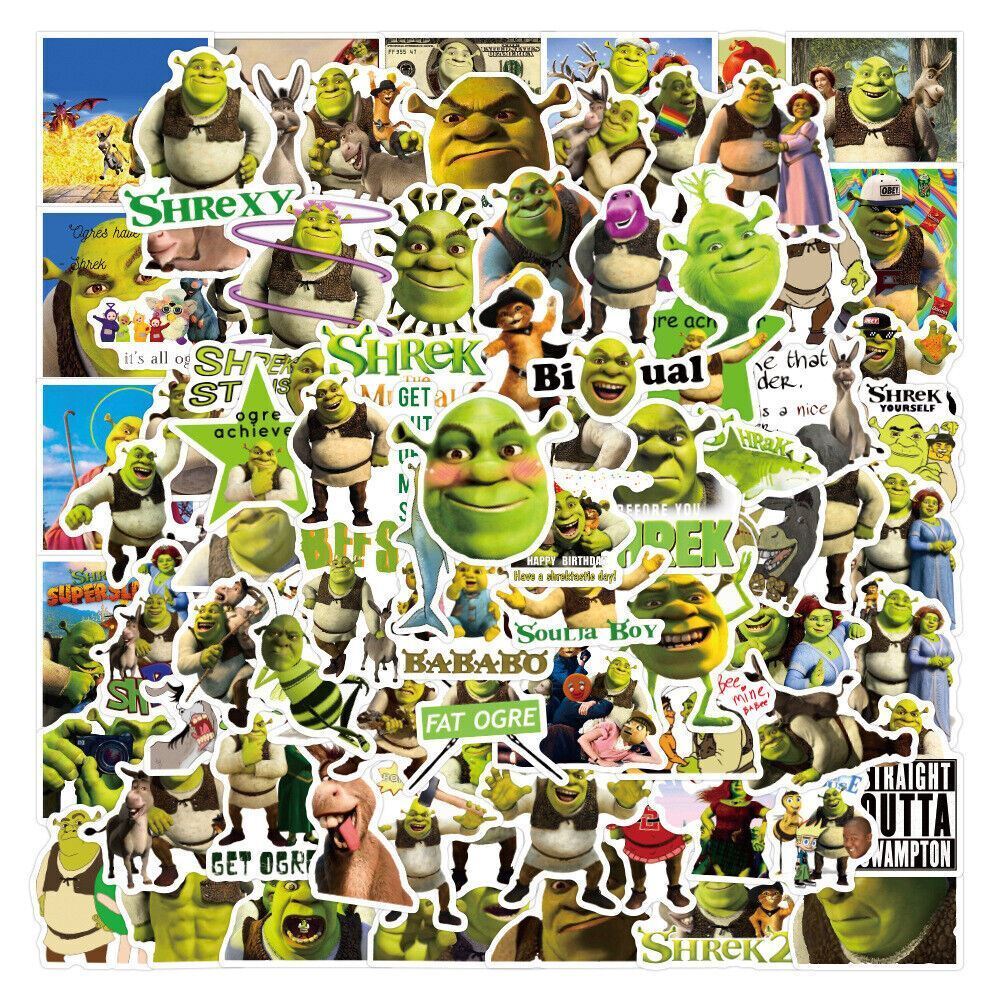 Shrek Fan Made Face Ogre Fiona Dirty Swamp Green Decal Sticker