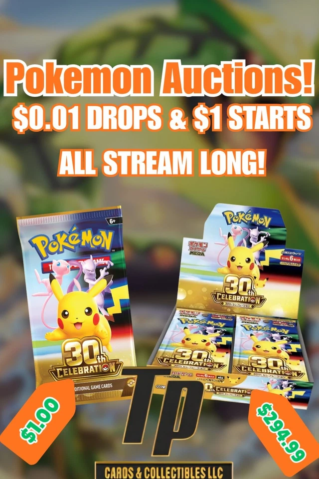 $1 Start Pokemon Auctions | Packs, Bundles, Boxes w/ Sadie