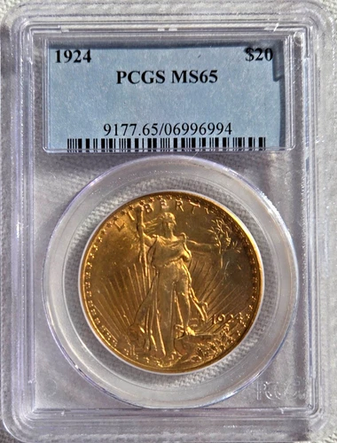 1924 $20 Saint Gaudens Double Eagle - PCGS - MS65   GEM