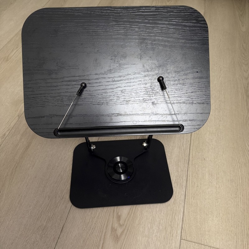 Black Metal Wood Book Stand Foldable Rotatable