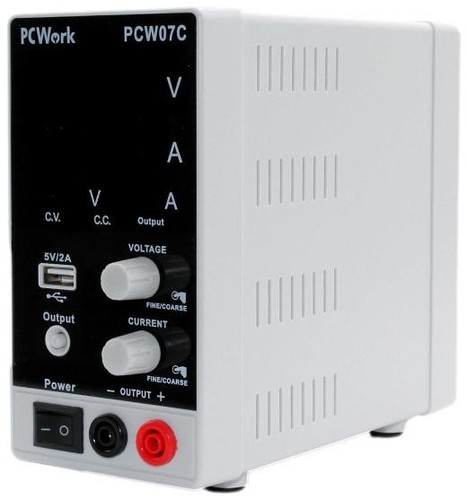 PCW07C Labornetzteil - Stabile 0-30V/0-5A Versorgung, USB, LED-Display - Afbeelding 2 van 5