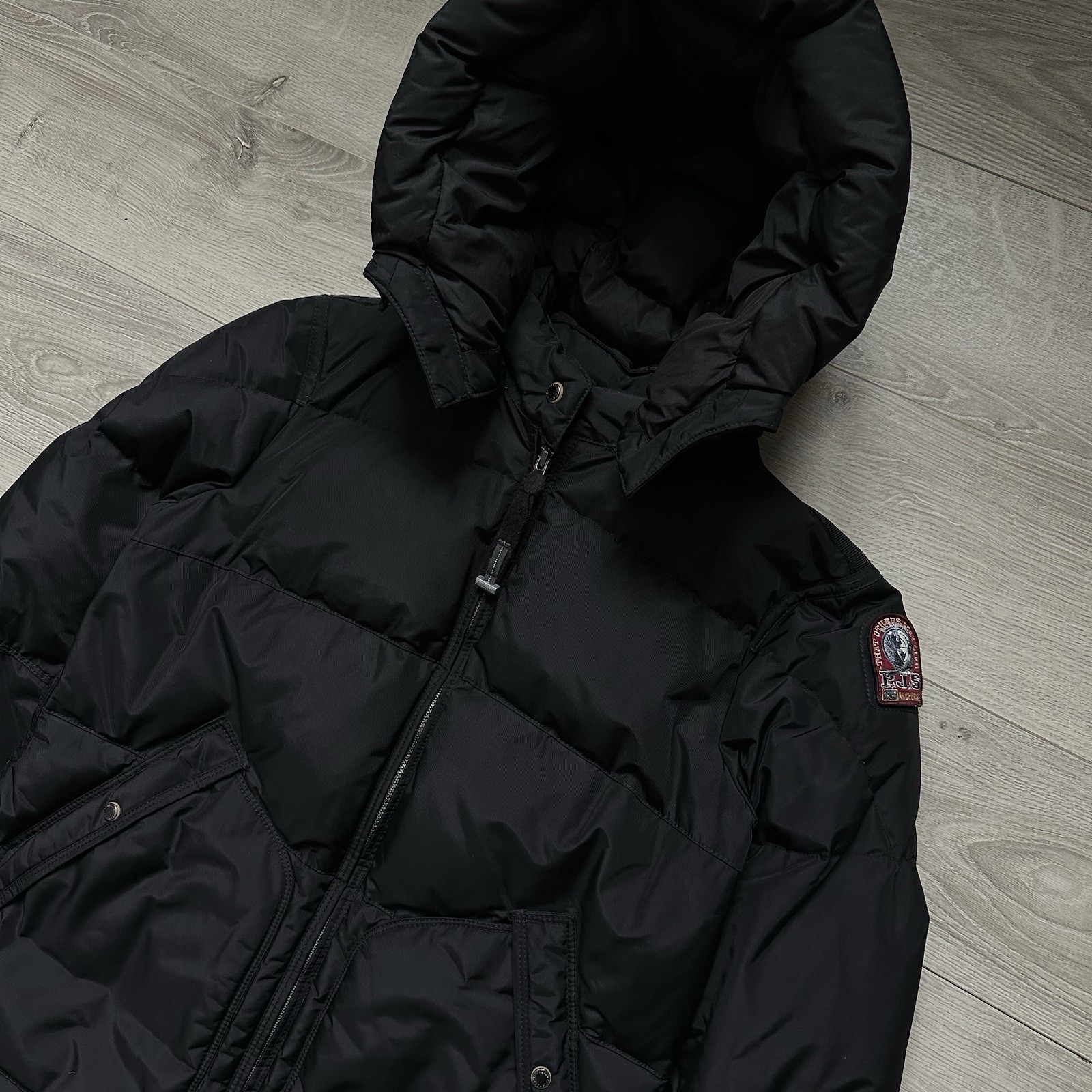 PARAJUMPERS Long Bear Down Puffer Jacket Women's Coat Hooded Black Size:L image 2