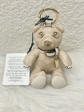 Coach Collectible Bear Bag Charm In Signature Canvas Gold/Sand/Chalk CZ195 NWT
