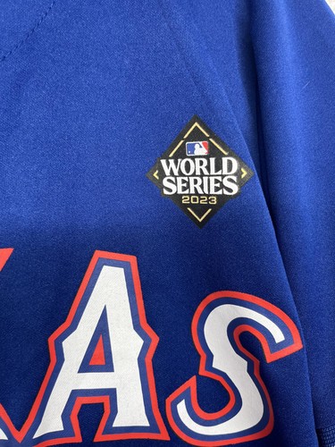 Nathan Eovaldi Texas Rangers Jersey Mens Medium Blue Baseball 2023 World Series - Picture 4 of 13