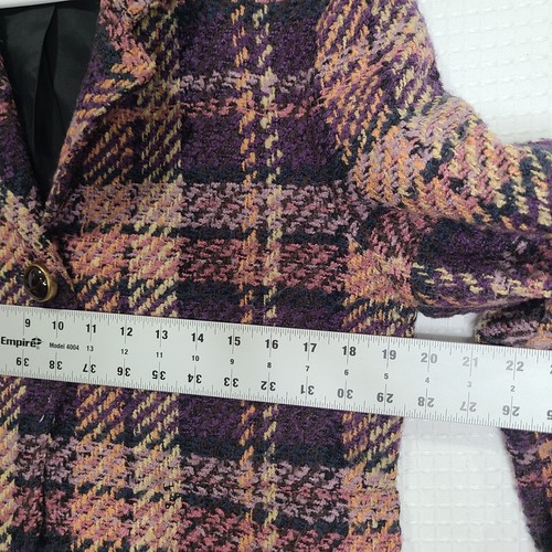 Vtg Virtue Womens Blazer (sz12) Pencil Skirt (sz10) Set Purple Plaid Tweed - Picture 7 of 23