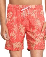Trunks Surf Swim Sano 6.5"Short Men's Hawaiian Print Jungle Leaf Solf Coral 8 XL